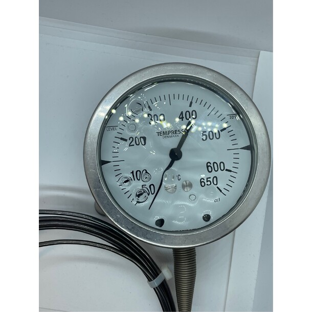 Tempress eksos fjern-termometer 100mm 50/650grC,3mtr.uarm.kap.rør,Ø13 x L200mm 