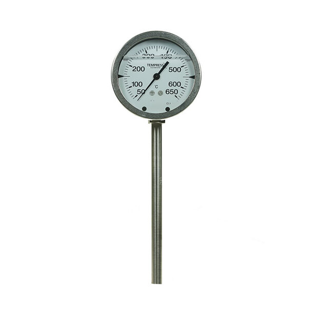 Tempress eksos stav-termometer A79 50/650grC, Ø13 x L200mm, uttak ned