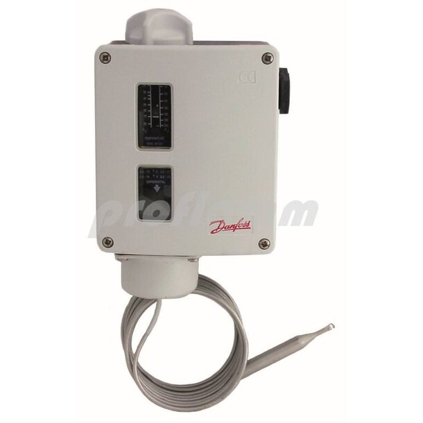 Danfoss termostat RT26 -5/+50 grC,  2 mtr. kap.rør, 9,5 x L80mm
