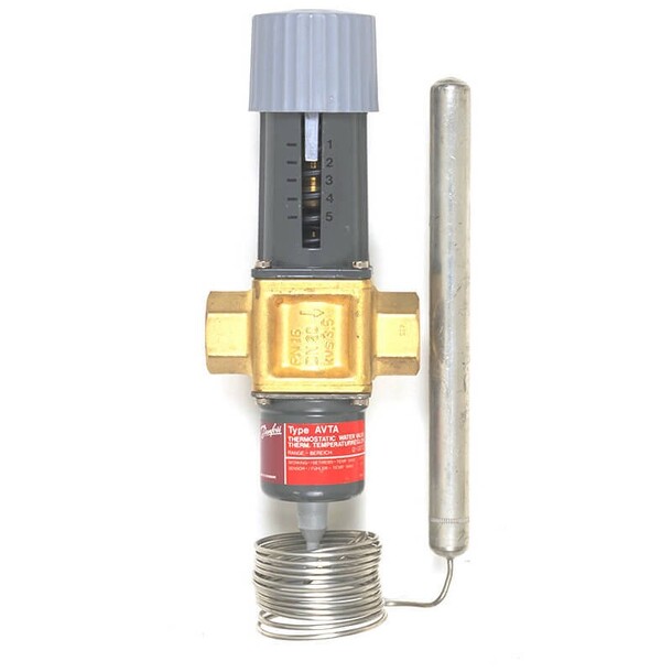 Danfoss termostatisk vannventil AVTA 15 R1/2", 50/90grC, 2mtr.kap.rør,18x L200mm