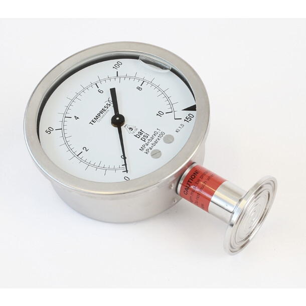Tempress membran-manometer100mm,  A33 -1/3bar,  TR7604,  Uttak ned 