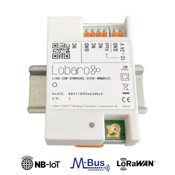 wMBUS Gateway V3, NB-IoT, LoRaWan, 2xAnt Lobaro 12-24 V powered.