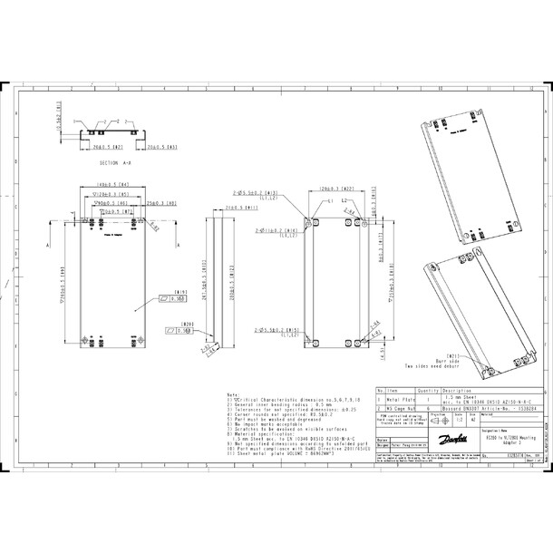 Danfoss Adapter Plate, VLT2800 size C