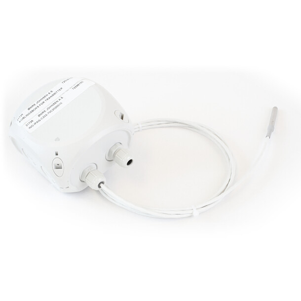 Pt-100 temp.sensor m/ transmitter 4-20mA,  6mtr.silikonkabel til veggboks 