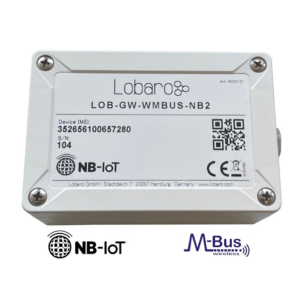 wMBUS Gateway V3, NB-IoT, LoRaWan, esim Lobaro Batteridrevet, inkl 10 års Sim