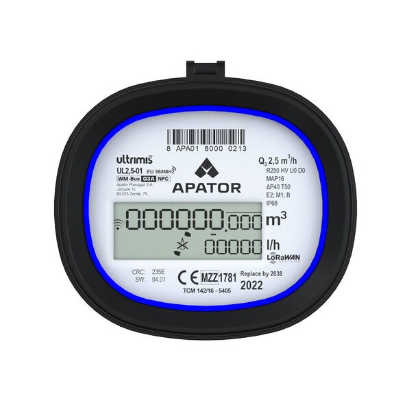 Apator Ultrimis K 2,5 DN15, R250, T50 1/2 x L80mm, LoRaWan/wM-Bus,Kompositt 
