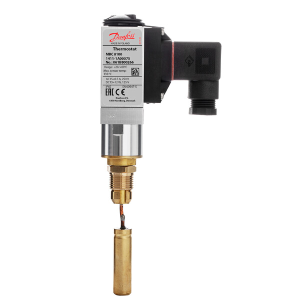 Danfoss blokktermostat MBC 8100 70-120grC,  fast føler 