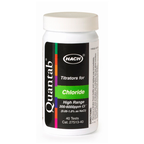 Chloride test strips 300-6000 mg/l 0.05-1.0% NaCl, 40pcs 