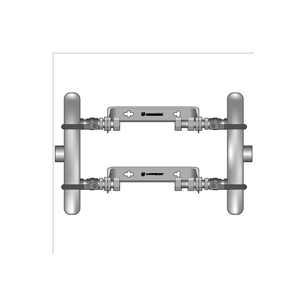 Parallell-konsoll,  2 x 3/4" x L190mm For 2 stk målere 