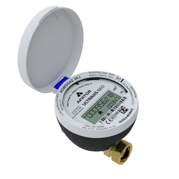Apator Ultrimis NEO,  DN15, R250,T50 1/2 x 80mm, LoRaWan/ wM-Bus, Messing 