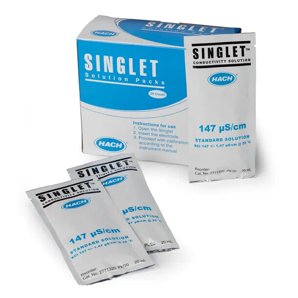Singlet, Conductivity Std. 147 µS/cm KCl, 20 mL, pk/20 