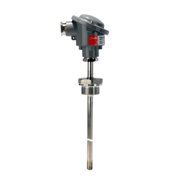Danfoss temperatursensor MBT 5252,4-20mA 0/100grC,  1/2"rg x L200mm, hals 50mm 