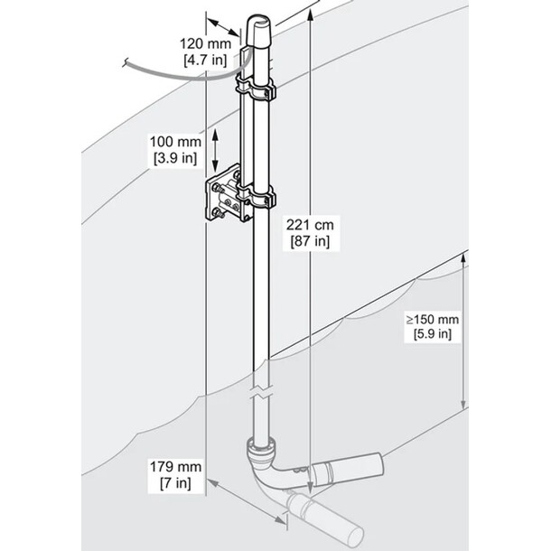 Armatur For Neddykking Av Sensor For Solitax SC & TSS 10cm 