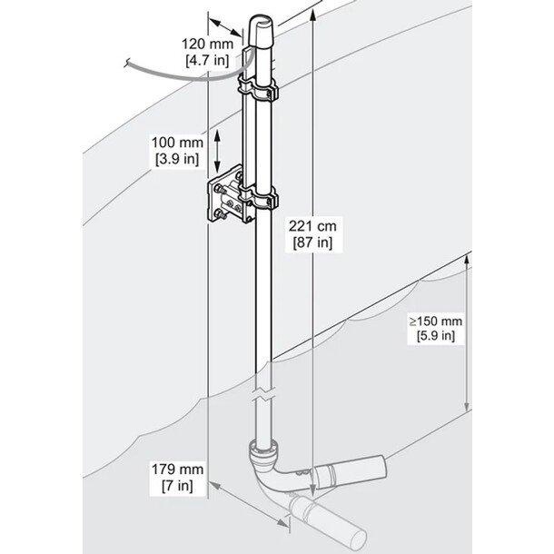 Armatur For Neddykking Av Sensor For Solitax SC & TSS 10cm