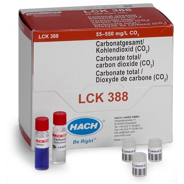 Carbonate/Carbon Dioxide Cuvette Test 55-550 mg/L Co2, 25 Pk