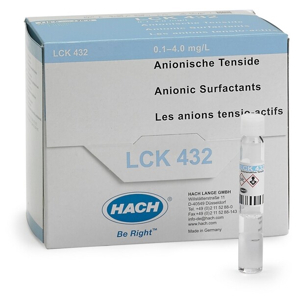 Anionic Surfactants, Cuvette Test 0.1 - 4.0 mg/L, 25 Tests