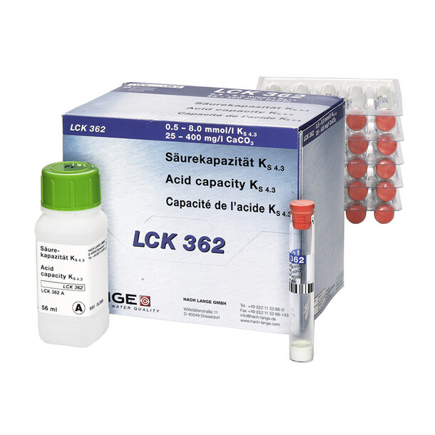Acid Capacity - KS4.3, Cuvette Test,25pk 0.5-8.0 mmol/Alkalitet 25-400mgL/CaCo3