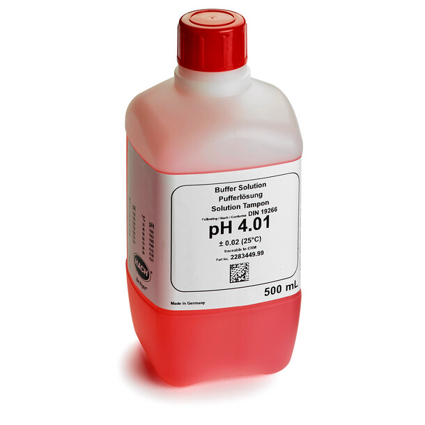 pH buffer, 4.01,  500ml Rød Red, 500 ml 